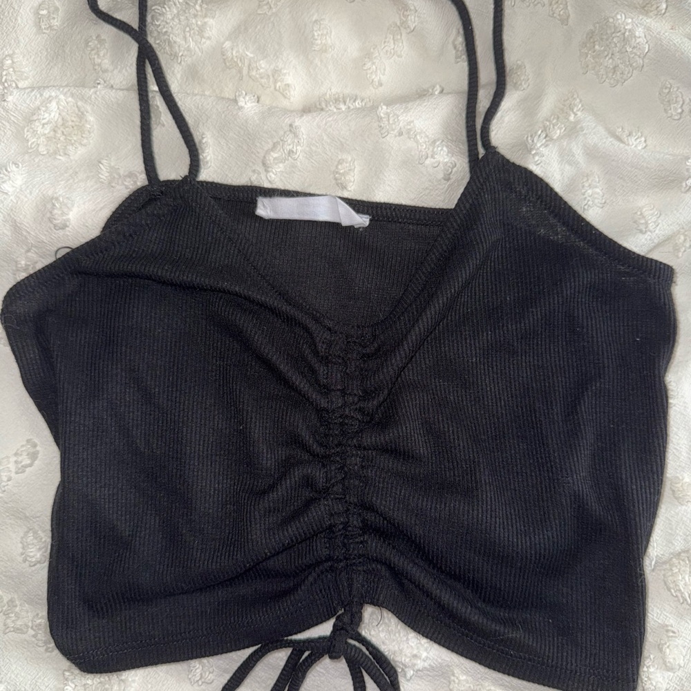 Double Zero Black Crop Top with Sleek Design from PITAYA boutique